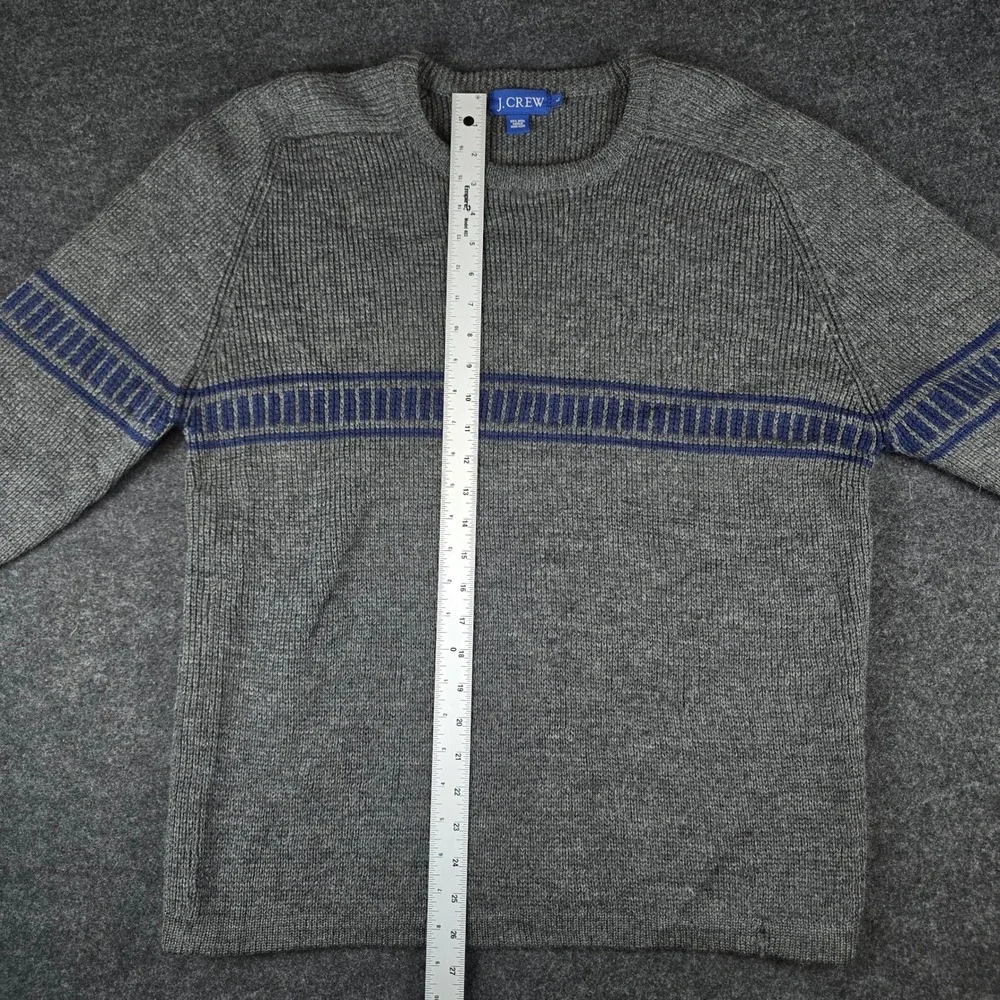Vintage 90s J.Crew Men's Gray Wool Crewneck Sweater Made in Hong Kong Size L